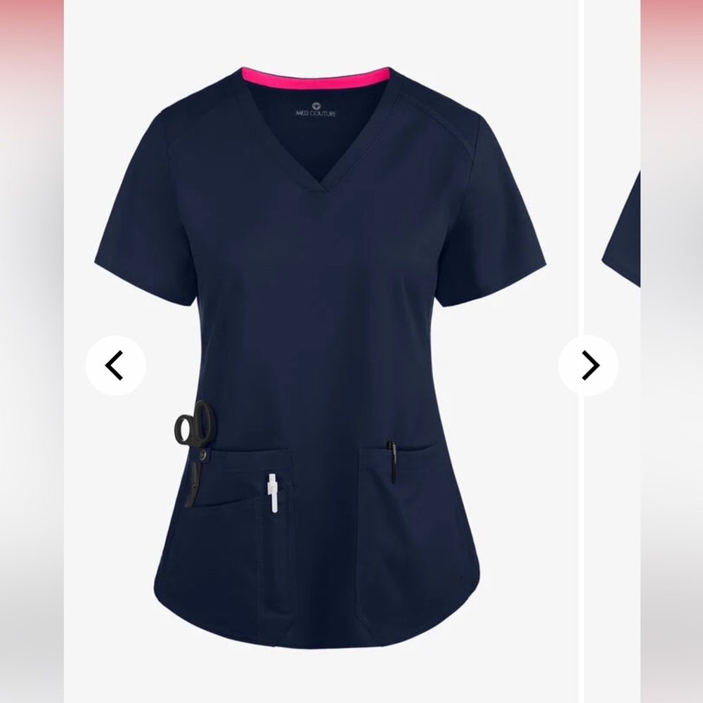 Med Couture Navy Top Size Small
